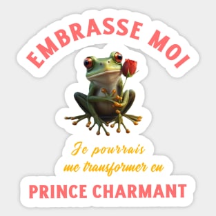 Organic humor t-shirt: Frog Prince Charming Sticker